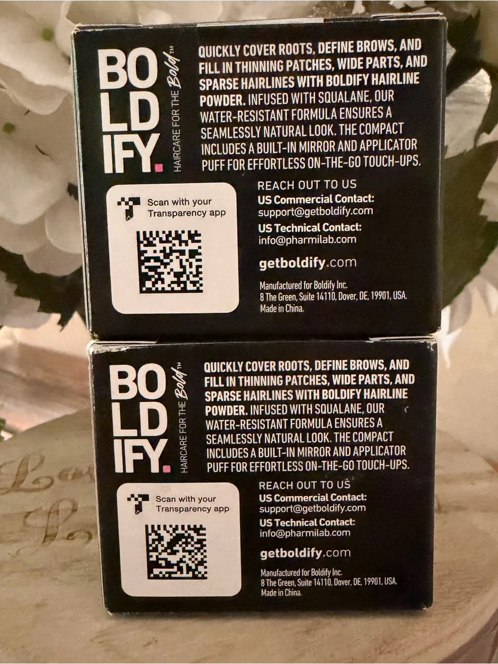 Lot of 2 Boldify Dark Brown Hairline Powder .14 oz each